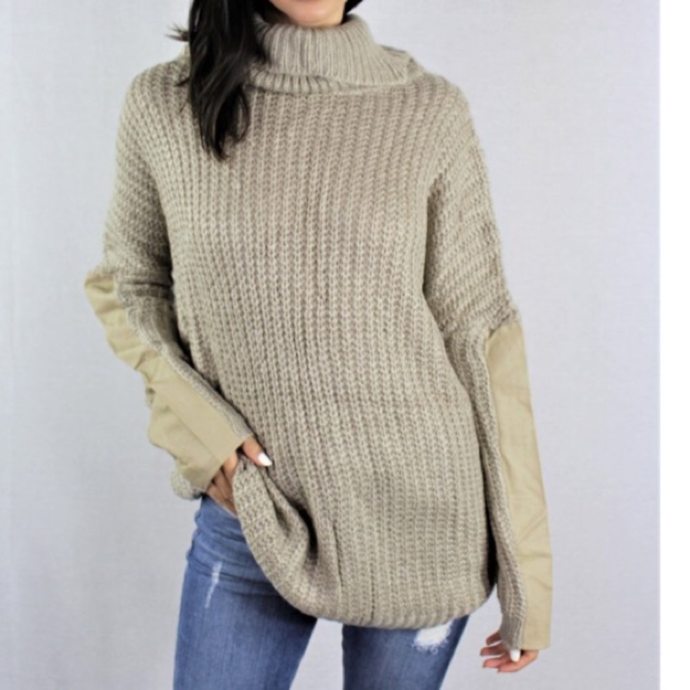 NEW! Soloiste Leather Detail Sweater - NWT!